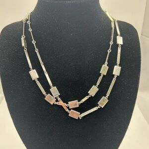 RLM SOHO (Robert Lee Morris) Silver Tone Modern long Necklace 36 inch